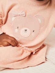 Rust Brown Bear Baby Top And Leggings Set - Image 3 of 5