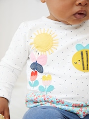 White/Blue Bumble Bee Baby Top And Leggings Set - Image 2 of 5