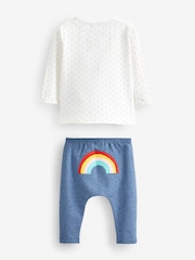 White/Blue Bumble Bee Baby Top And Leggings Set - Image 5 of 5