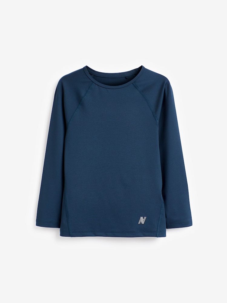 Navy Blue Long Sleeve Base Layer (3-16yrs) - Image 1 of 3 Navy Blue Long Sleeve Base Layer (3-16yrs) - Image 1 of 3