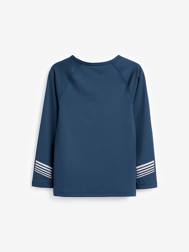 Navy Blue Long Sleeve Base Layer (3-16yrs) - Image 2 of 3 Navy Blue Long Sleeve Base Layer (3-16yrs) - Image 2 of 3
