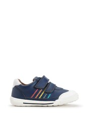 Start Rite Roundabout Blue Leather Rainbow Riptape Trainers - Image 1 of 6