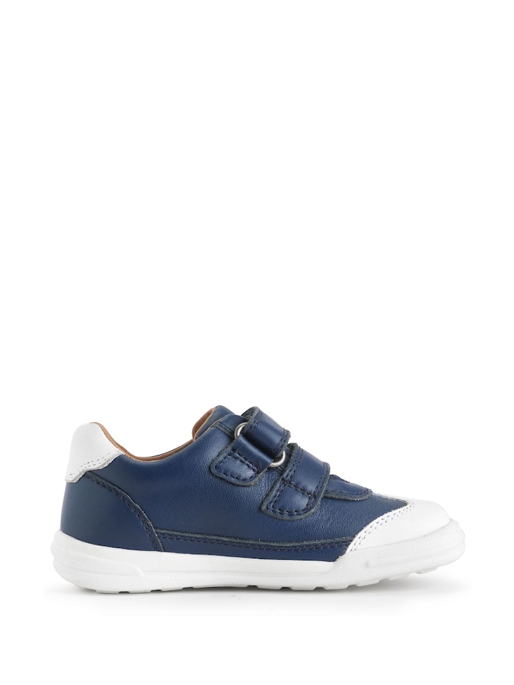 Start Rite Roundabout Blue Leather Rainbow Riptape Trainers - Image 2 of 6