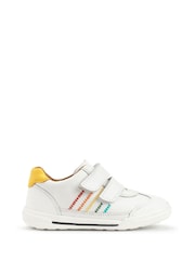 Start Rite Roundabout White Leather Rainbow Riptape White Trainers - Image 1 of 6