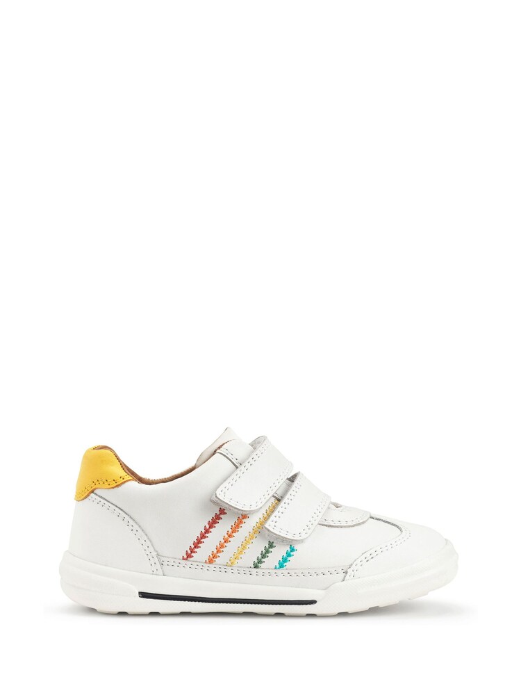 Start Rite Roundabout White Leather Rainbow Riptape White Trainers - Image 1 of 6