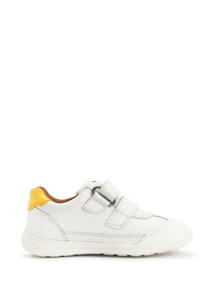 Start Rite Roundabout White Leather Rainbow Riptape White Trainers - Image 2 of 6