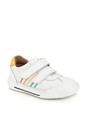 Start Rite Roundabout White Leather Rainbow Riptape White Trainers - Image 3 of 6