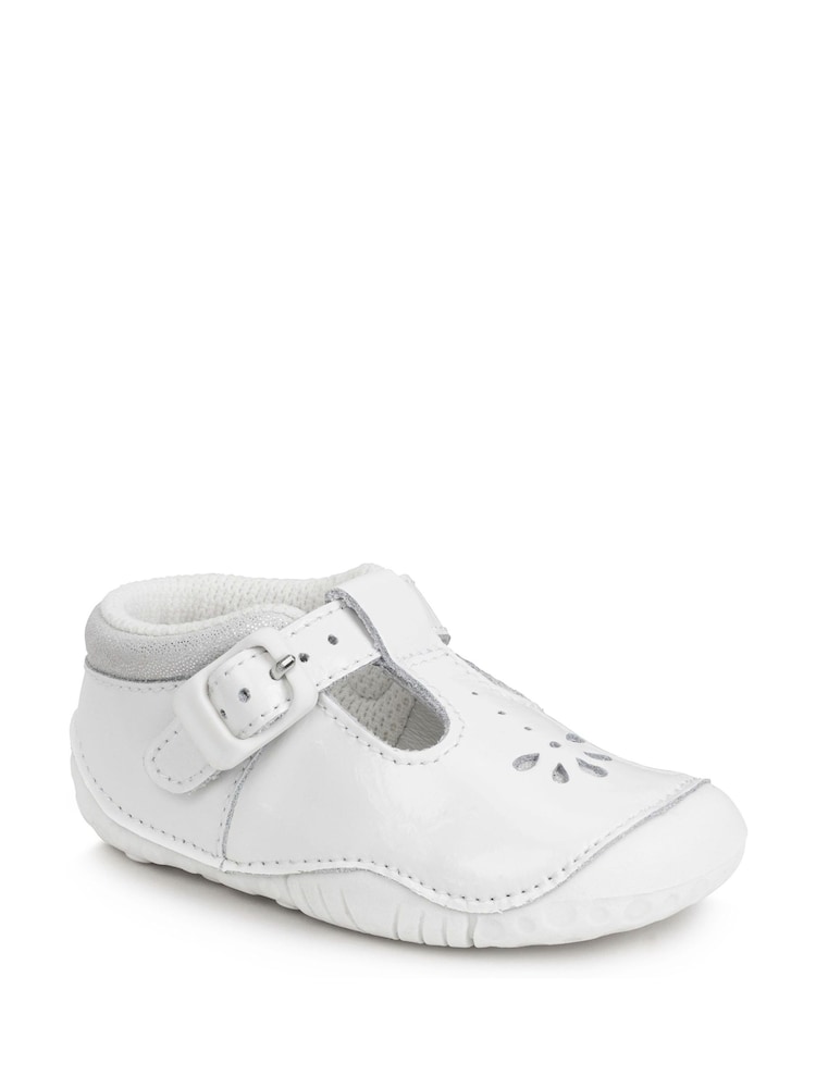 Start-Rite Baby Bubble White Patent Leather T-Bar Baby Shoes - Image 2 of 5