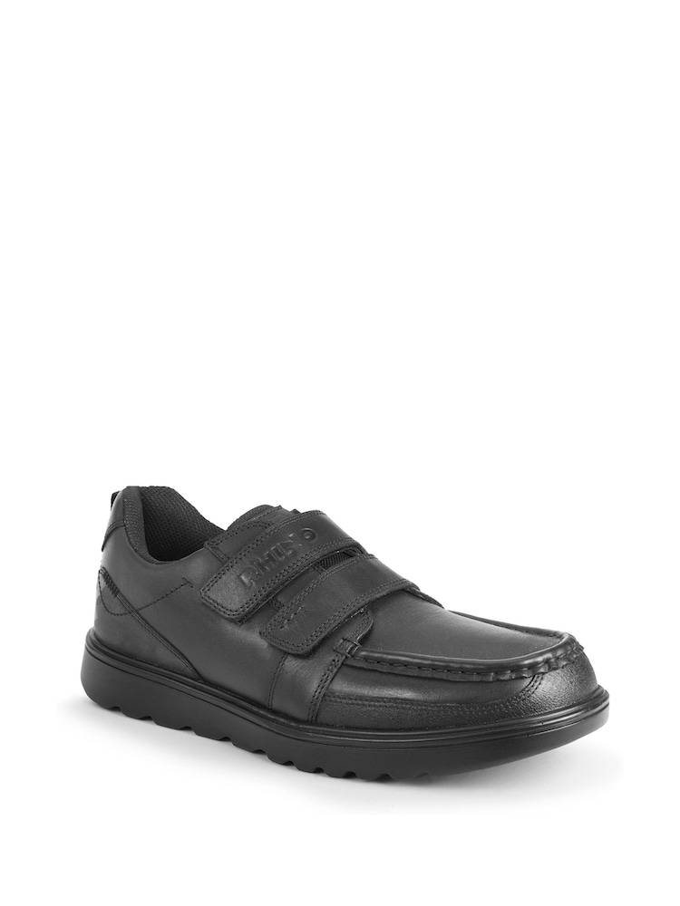 Start-Rite Mission Black Leather Riptape School Shoes - Image 2 of 4