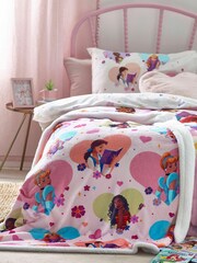Pink Princess Teddy Disney Fleece Throw - Image 1 of 4