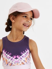 Pink/Purple Tie Dye Print Sports Crop Top (5-16yrs) - Image 1 of 5