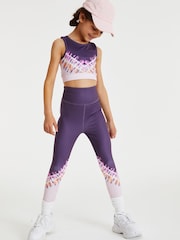 Pink/Purple Tie Dye Print Sports Crop Top (5-16yrs) - Image 2 of 5