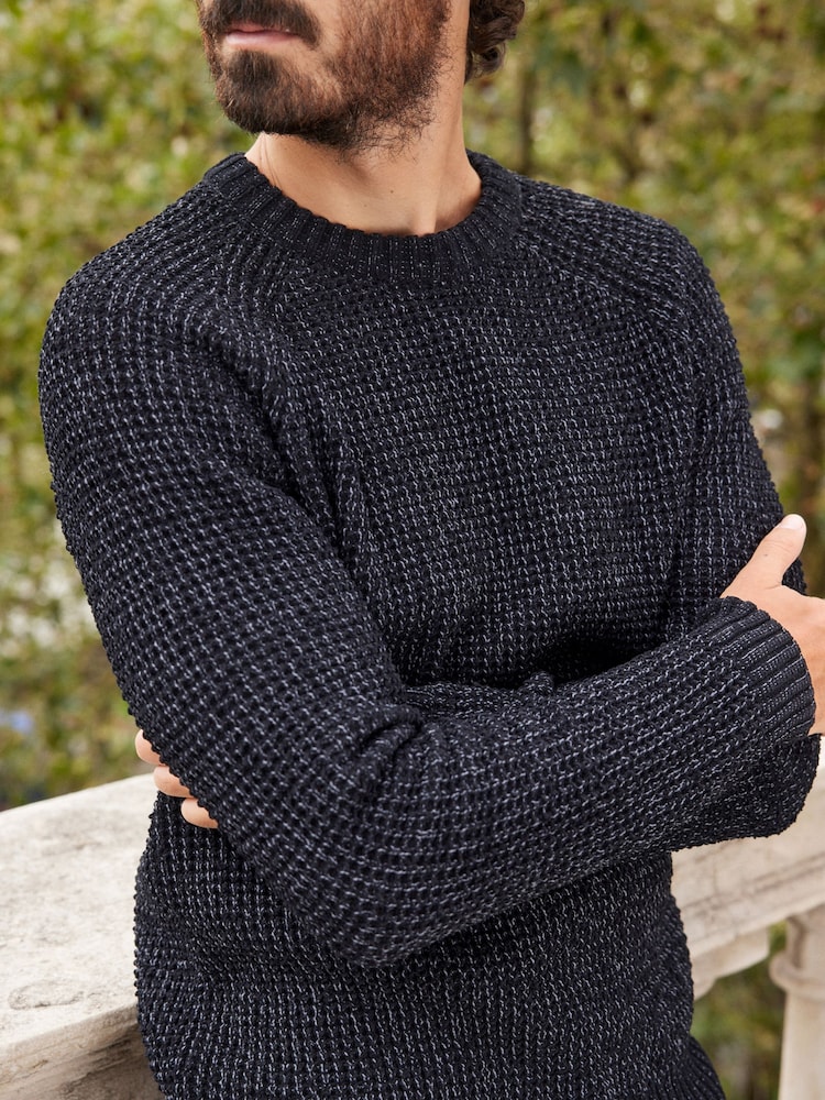 Black Regular Chenille Knitted Jumper - Image 1 of 4