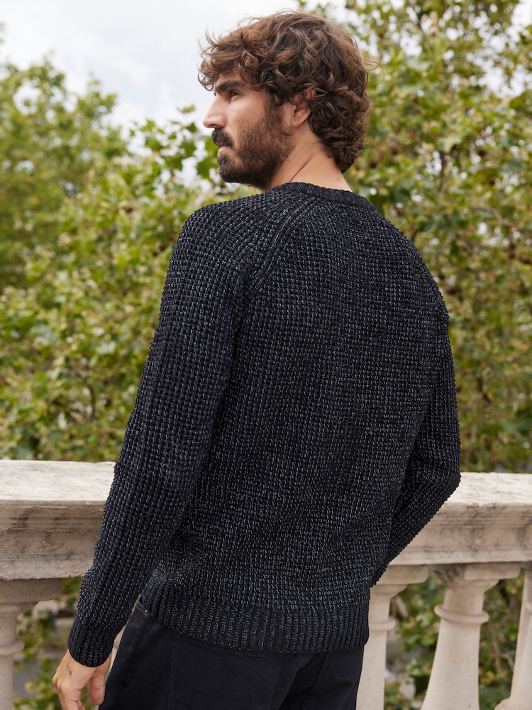 Black Regular Chenille Knitted Jumper - Image 4 of 4
