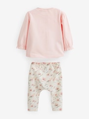 Pink Floral Baby Top And Leggings Set - Image 5 of 6