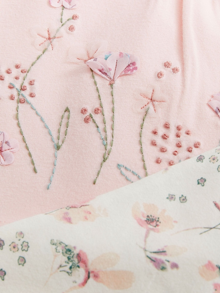 Pink Floral Baby Top And Leggings Set - Image 6 of 6