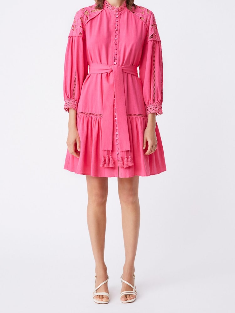Suncoo Belted Broderie Mini Dress - Image 1 of 2