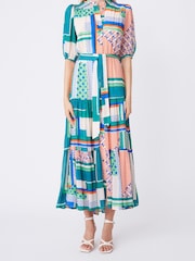 Suncoo Green Printed Maxi Dress - Image 1 of 2
