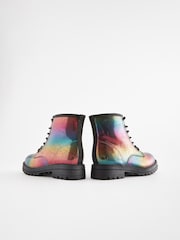 Rainbow Metallic Wide Fit (G) Warm Lined Lace-Up Boots - Image 3 of 5