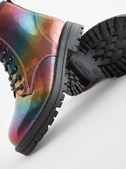 Rainbow Metallic Wide Fit (G) Warm Lined Lace-Up Boots - Image 5 of 5