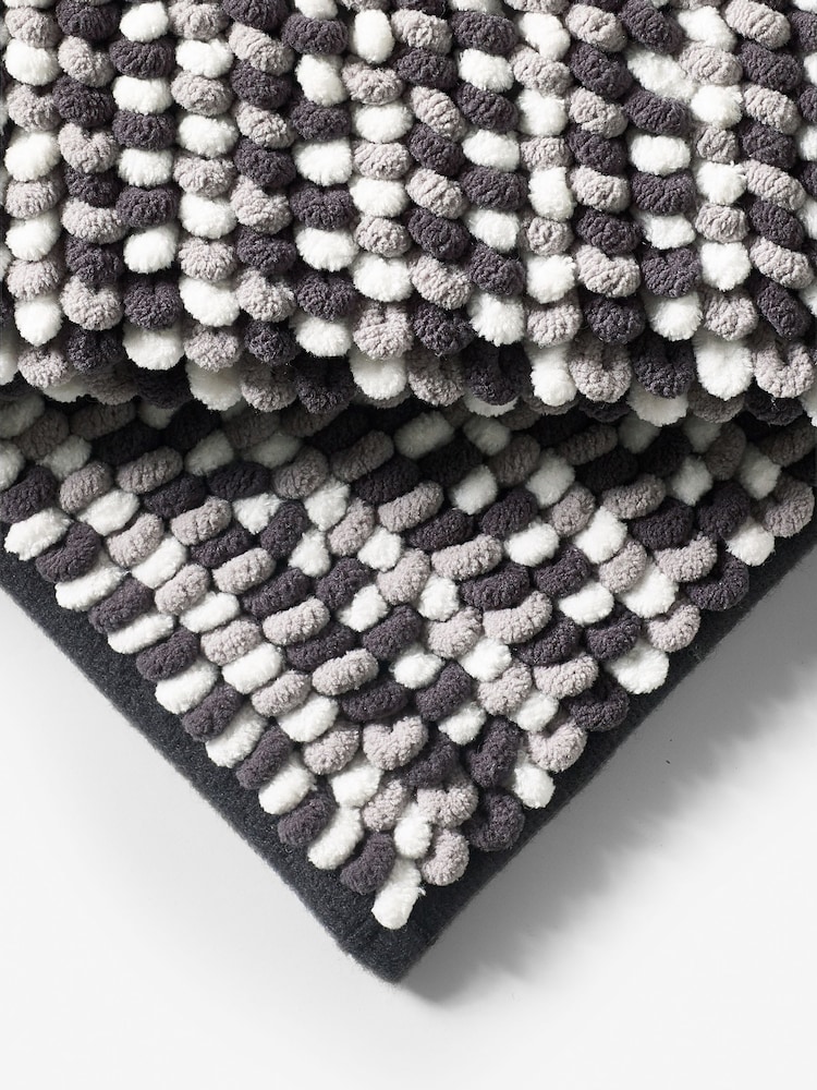 Black & White Bobble Bath Bath Mat - Image 2 of 5