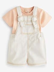 River Island Girls Cream Ecru Dungarees - Image 1 of 4