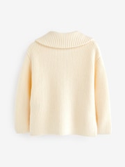 Ecru White Half Zip Boxy Jumper (3-16yrs) - Image 6 of 6