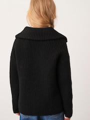 Black Half Zip Boxy Jumper (3-16yrs) - Image 3 of 4
