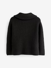 Black Half Zip Boxy Jumper (3-16yrs) - Image 4 of 4