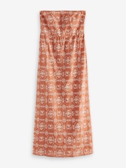 Rust Embroidered Bandeau Maxi Summer Dress - Image 6 of 7