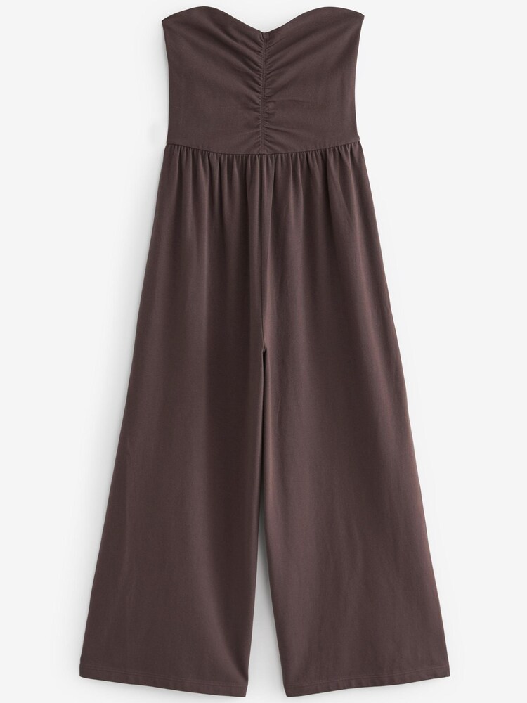 Chocolate Brown Bandeau Jersey Culotte Jumpsuit - Image 6 of 6 Chocolate Brown Bandeau Jersey Culotte Jumpsuit - Image 6 of 6