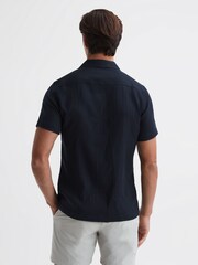 Reiss Navy Vitus Slim Fit Cuban Collar Twill Polo - Image 2 of 5
