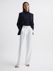 Reiss Navy Larsson Double Breasted Twill Blazer - Image 3 of 6