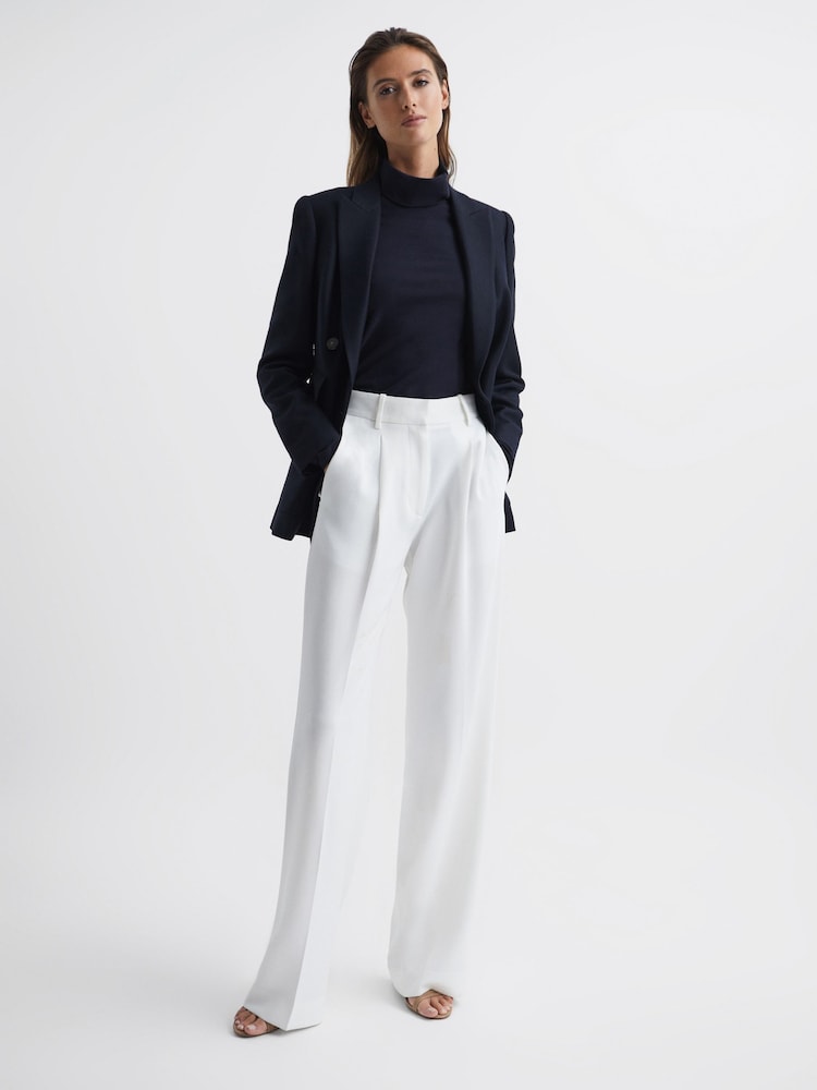 Reiss Navy Larsson Double Breasted Twill Blazer - Image 3 of 6