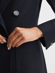 Reiss Navy Larsson Double Breasted Twill Blazer - Image 4 of 6
