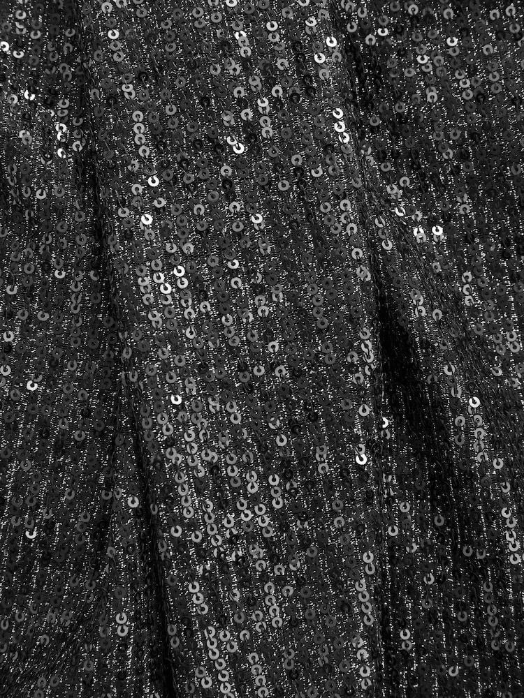 Black Sequin Midi Skirt/Bandeau Dress - Image 11 of 11
