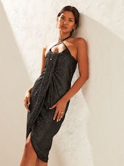 Black Sequin Midi Skirt/Bandeau Dress - Image 2 of 11