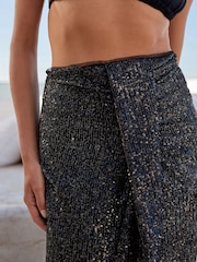 Black Sequin Midi Skirt/Bandeau Dress - Image 9 of 11