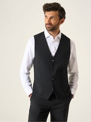 Skopes Black Single Breasted Wool Rich Darwin Suit Waistcoat - Image 1 of 1