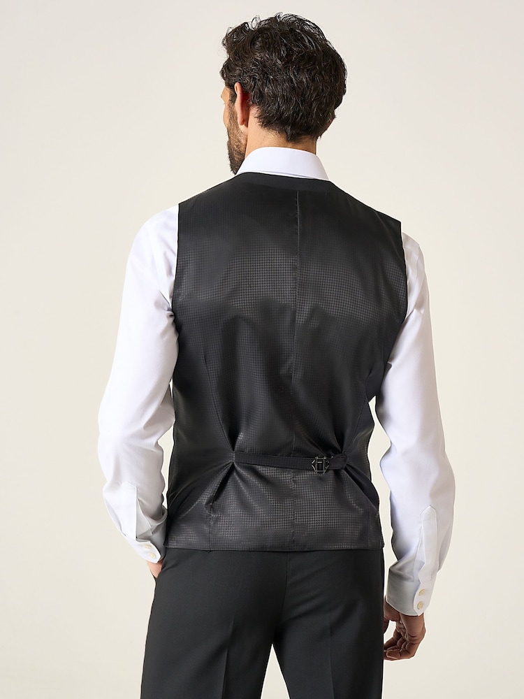 Skopes Black Single Breasted Wool Rich Darwin Suit Waistcoat - Image 2 of 5