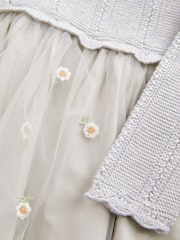 Silver 2-in-1 Jumper & Embroidered Tulle Skirt Dress (3mths-7yrs) - Image 8 of 8
