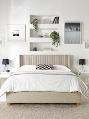 Catherine Lansfield Natural Soho Wing End Lift Ottoman Storage Bed - Image 2 of 7