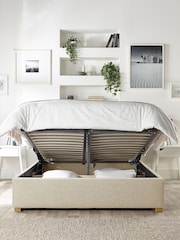 Catherine Lansfield Natural Soho Wing End Lift Ottoman Storage Bed - Image 3 of 7