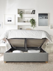 Catherine Lansfield Grey Soho Wing End Lift Ottoman Storage Bed - Image 2 of 7