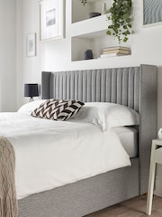Catherine Lansfield Grey Soho Wing End Lift Ottoman Storage Bed - Image 5 of 7