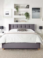 Catherine Lansfield Grey Utopia Wing End Lift Ottoman Storage Bed - Image 1 of 6