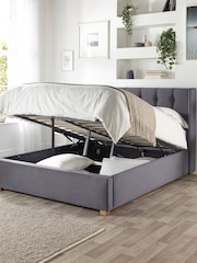 Catherine Lansfield Grey Utopia Wing End Lift Ottoman Storage Bed - Image 3 of 6
