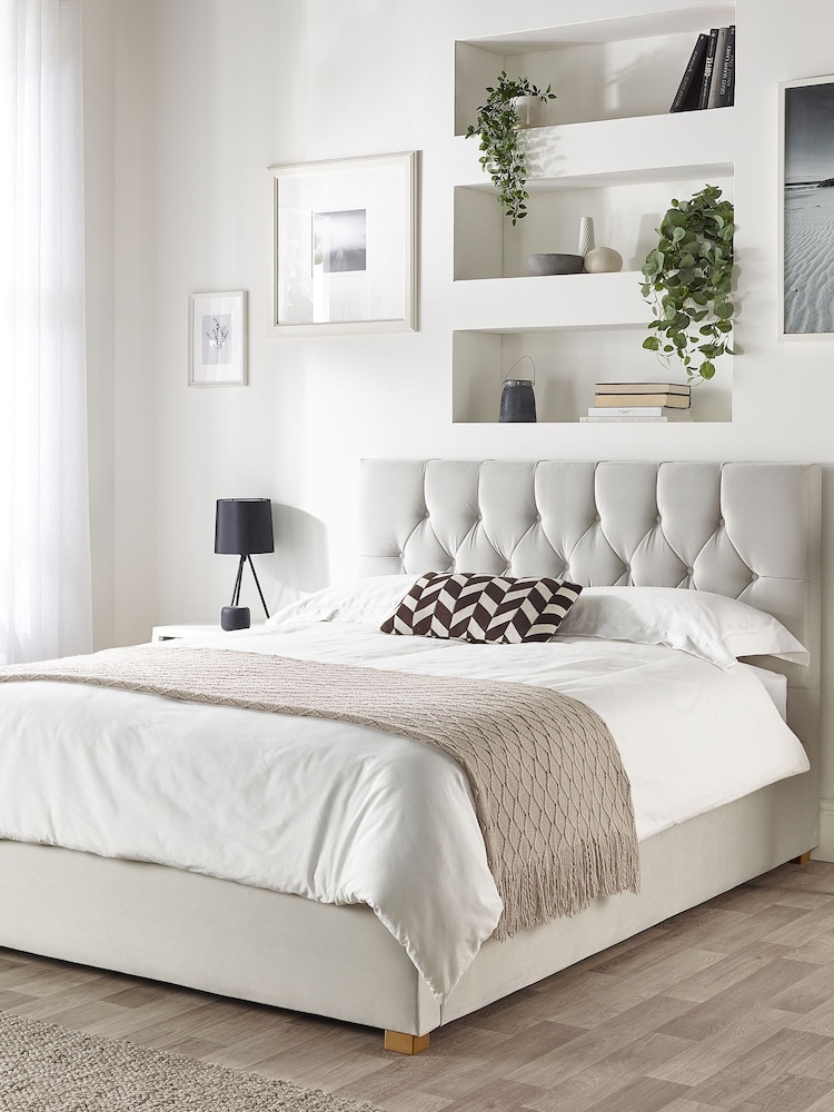 Catherine Lansfield Silver Boutique End Lift Ottoman Storage Bed - Image 3 of 7