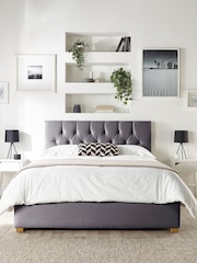 Catherine Lansfield Grey Boutique End Lift Ottoman Storage Bed - Image 1 of 7