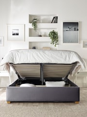 Catherine Lansfield Grey Boutique End Lift Ottoman Storage Bed - Image 2 of 7